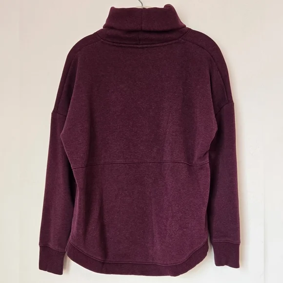 Athleta Maroon Mock Neck Sweatshirt Sz S - Picture 3 of 5